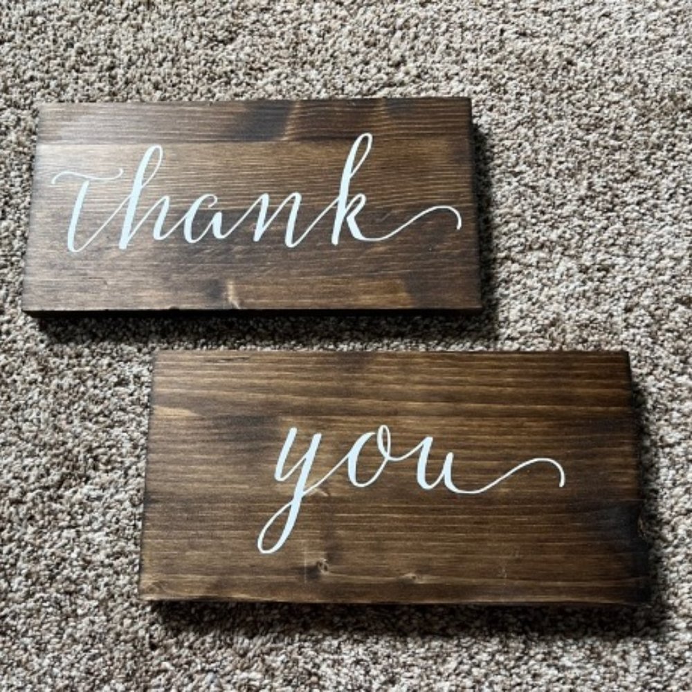 Wooden Thank You Sign